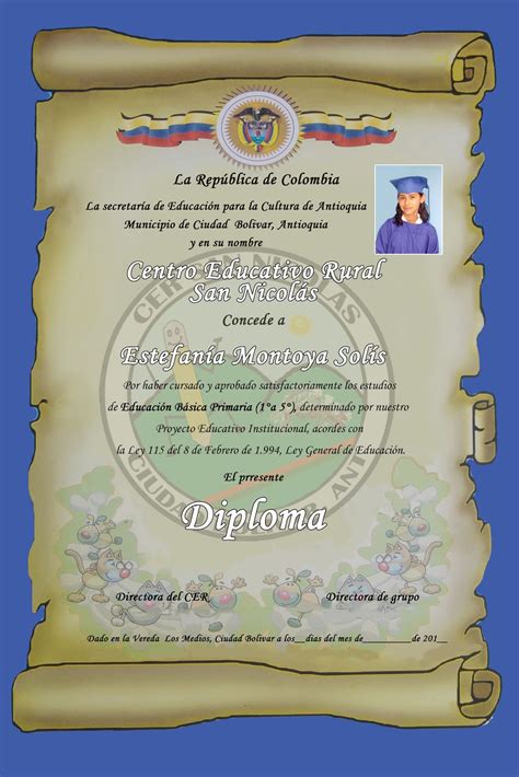 Diplomas Y Mosaicos Diplomas Escolares
