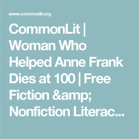 Who Was Anne Frank And What Are Commonlit Answers Answer Key Hub
