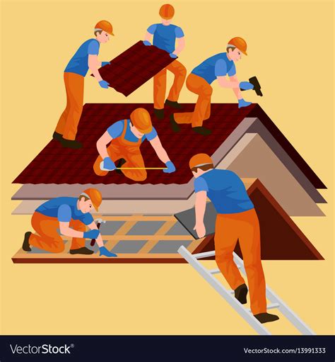 Roconstruction Worker Repair Home Build Royalty Free Vector