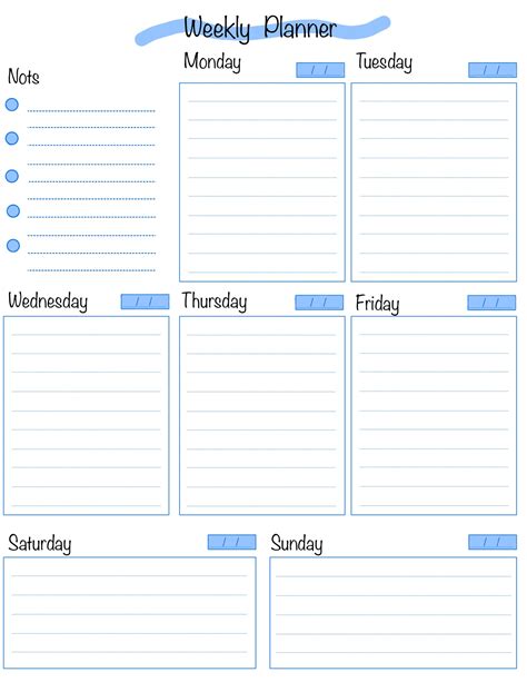 Weekly Planner Blue Notability Gallery