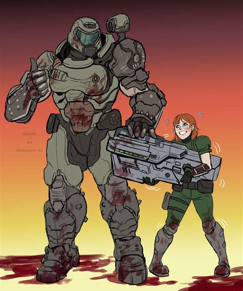 New Recruit By Texd41 Doomguy And Isabelle In 2020 Doom Videogame Slayer Meme Doom Game