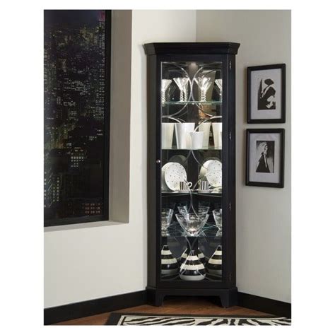 Oxford Black Corner Curio Cabinet Free Shipping Today Overstock