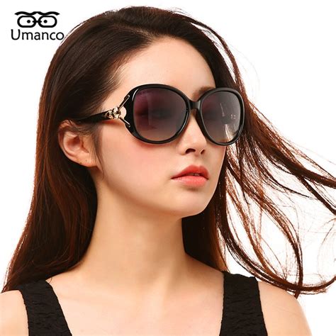 Umanco Oversized Polarized Sunglasses Women Vintage Fashion Big Frame Plastic Sun Glasses Female