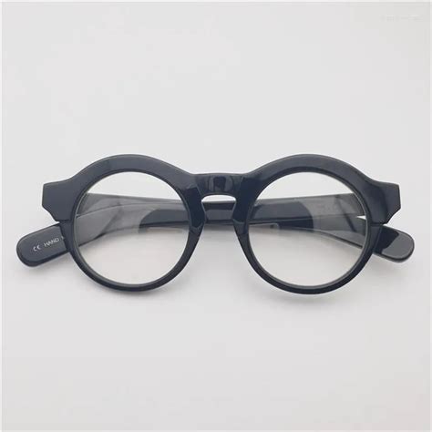 vazrobe vintage round black eyeglasses frame for men anti blue reflection thick spectacles for