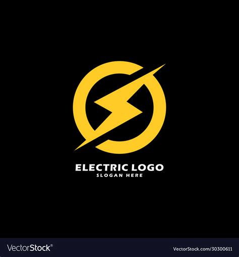 Electric Power Logo Design Element Royalty Free Vector Image