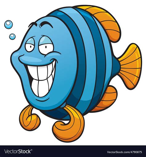 Fish Vector Image On Vectorstock In 2020 Cartoon Fish Cartoon Clip