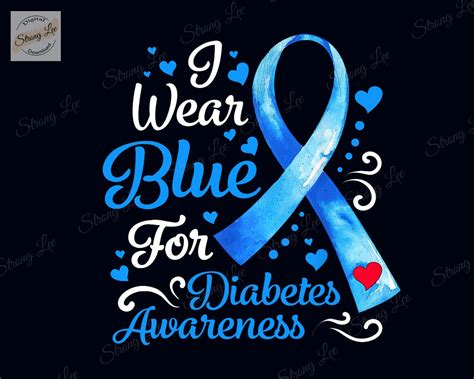 In November We Wear Blue Ribbon Diabetes Awareness Month Png Diabetes