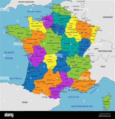 Colorful France Political Map With Clearly Labeled Separated Layers My Xxx Hot Girl