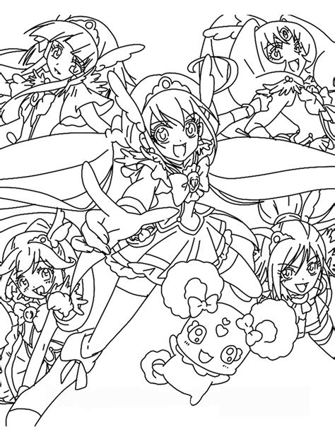 Two Precure Girls From Glitter Force Coloring Pages Free Printable