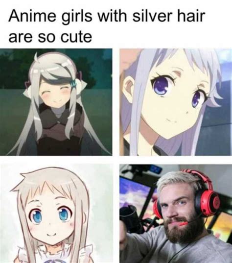 Memes Anime Girls With Silver Hair Are So Cute