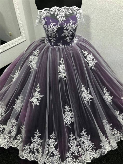 Purple Wedding Dress Gothic Wedding Dress Trail Wedding Dress Etsy