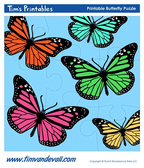 Butterfly Puzzle Tims Printables