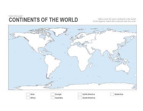Printable World Map Continents
