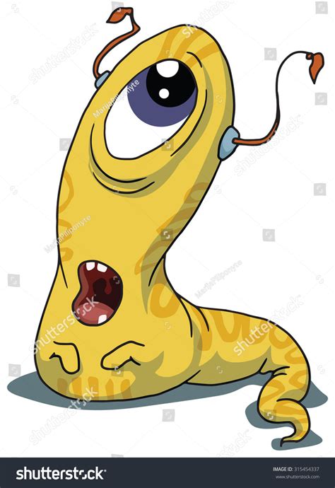 Odd Weird Alien Slug Character Looking Stock Vector 315454337