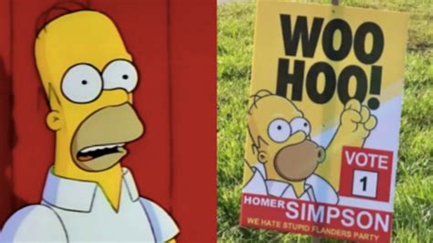 Vote Homer Simpson Posters Have Been Popping Up In Canberra