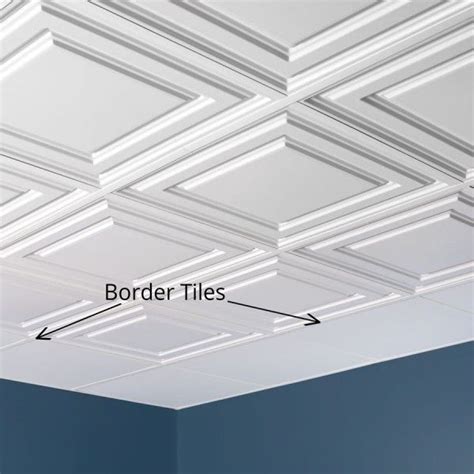 De choice of styles and designs vary, but the size of the ceiling tiles is limited to two standardization. Genesis Ceiling Tile-2x2 Border Tile in White | Drop ...