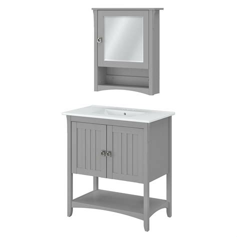 Bush Furniture Salinas 32w Bathroom Vanity Sink And Medicine Cabinet