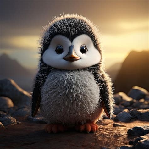 Premium Ai Image Cute Baby Penguin