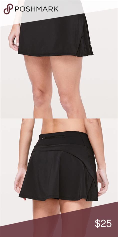 lululemon play off the pleats tennis Black and white ...