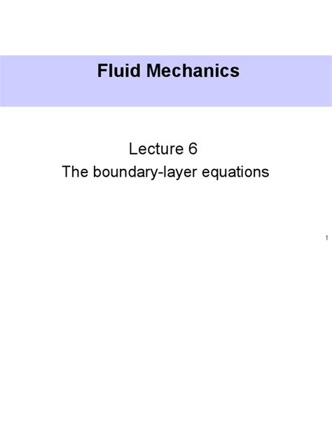 Fluid Mechanics Boundary Layer Boundary Layer Fluid Mechanics