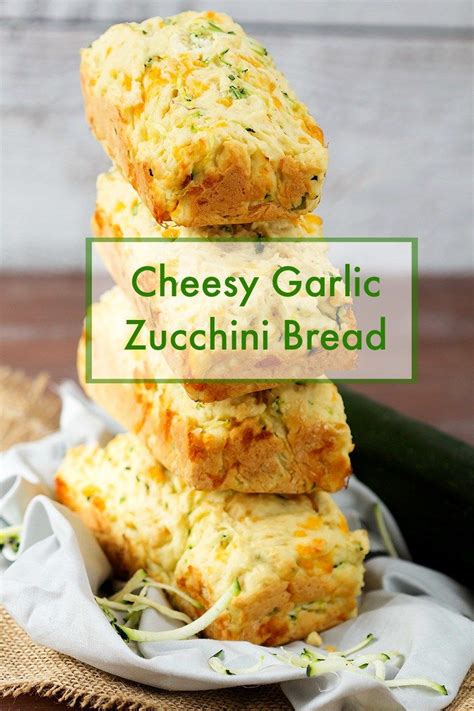Delicious Homemade Fresh Zucchini Bread With Cheddar Cheese And Garlic