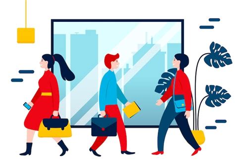 Free Vector People Going Back To Work Illustration