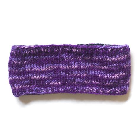 Mix Knit Colourful Wool Headband With Fleece Lining Fair Trade From