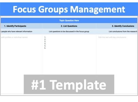 Focus Groups Template Change Management Software Online Tools
