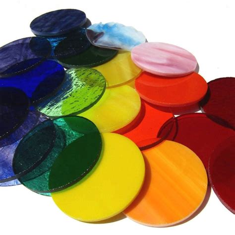 2 5 Inch Stained Glass Circles In An Assortment Of Rainbow Colors Availability Made To Order