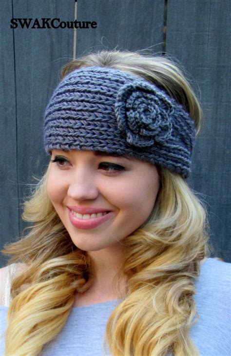 Knitted Headband Knitted Hats Crochet Hats Flower Ear Flower
