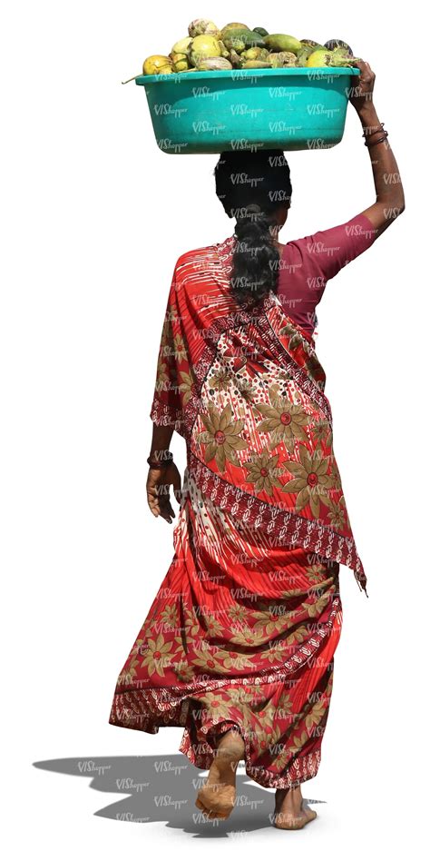 indian woman carrying a basket on her head vishopper