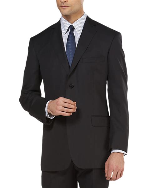 Pronto Uomo Platinum Modern Fit Suit,Black Stripe - Men's Suits | Men's Wearhouse