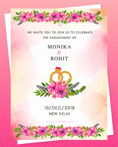 Engagement Invitation Card Template Collection