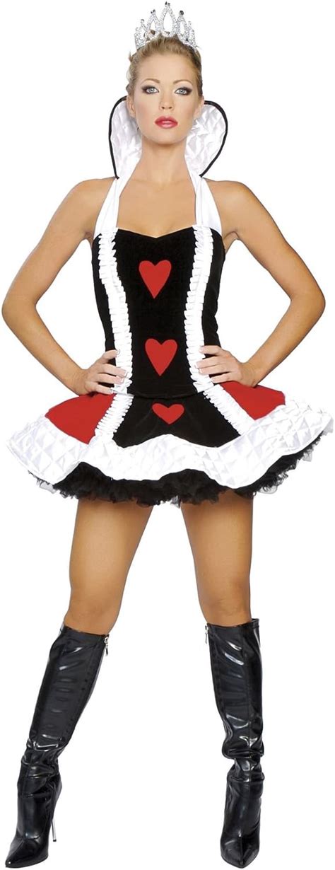Amazon Com Queen Of Hearts Adult Costume Small Medium Clothing