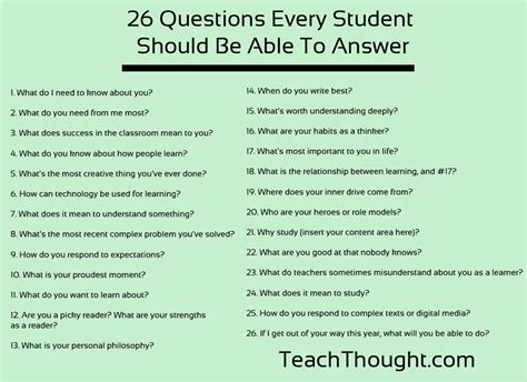 26 Questions To Ask Students In The First Week Of School Educational