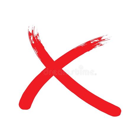 Segno Rosso X Simbolo Grafico Del Segno Trasversale Colpi Attraversati