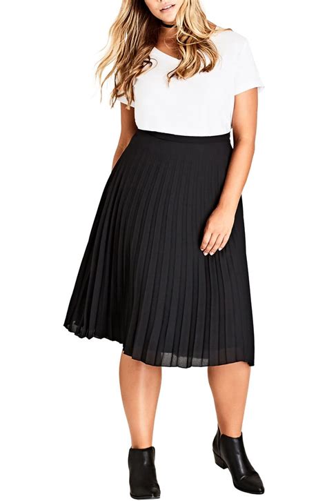 City Chic Sheer Pleat Skirt Plus Size Nordstrom