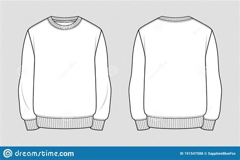 sweatshirt technical sketch stock vector illustration  model fashion
