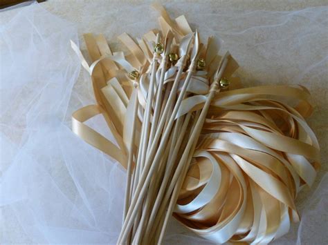 150 Ribbon Wedding Wands Toffee And Ivory Wedding Send Off Etsy