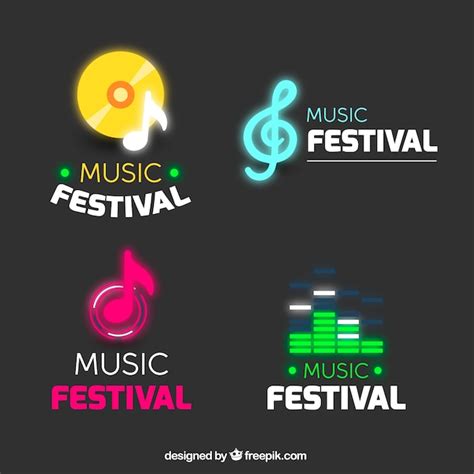 Free Vector Music Festival Logo Collection With Flat Design