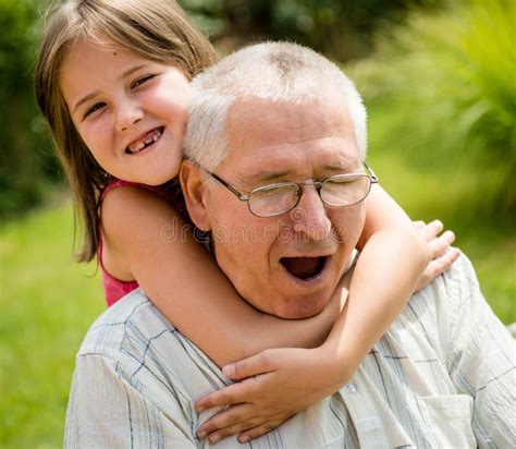 Happy Grandfather With Grandchild Stock Image Image Of Elderly