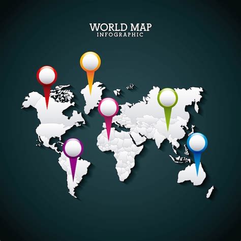 Diseño De Mapa Mundial Vector Premium