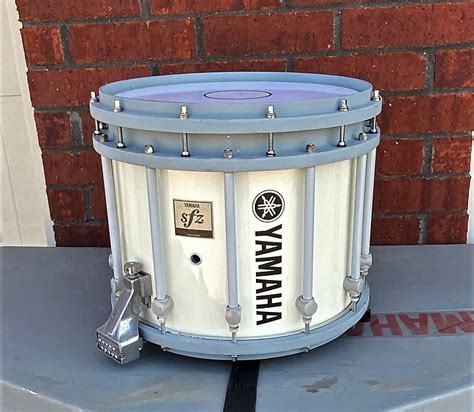 Yamaha Sfz 12x14 White Marching Snare Drum Case And Carrier Reverb