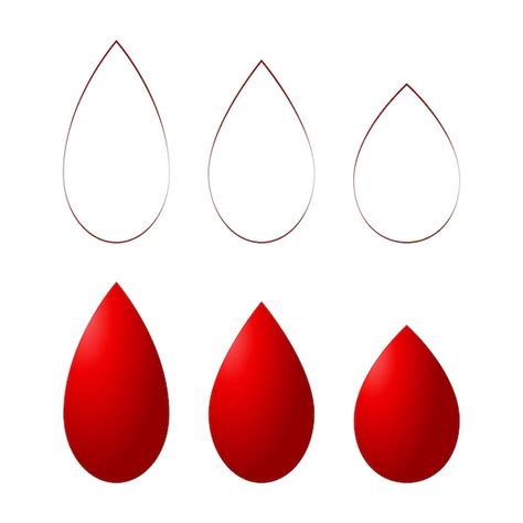 Premium Vector Set Of Different Shaped Red Blood Drops