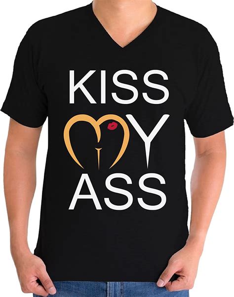 Awkward Styles Men S Kiss My Ass V Neck T Shirt Tops Funny Sarcastic Amazon Ca Clothing