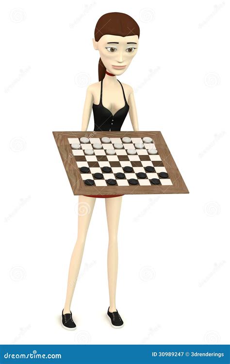 Cartoon Girl With Checkers Stock Illustration Illustration Of People 30989247