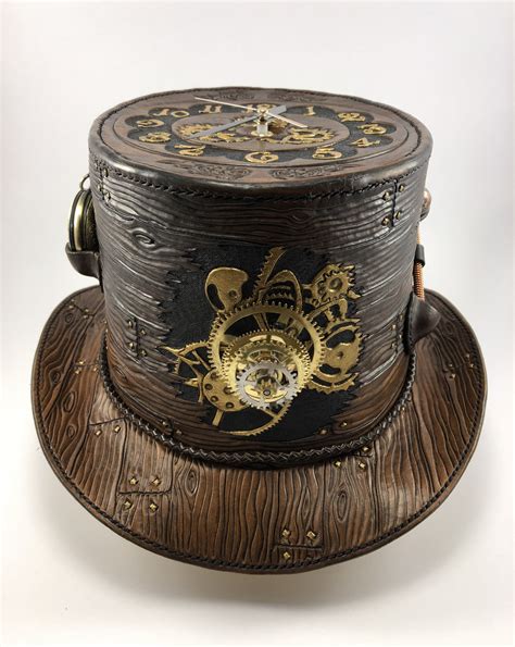 Pin On Leather Steampunk Top Hat