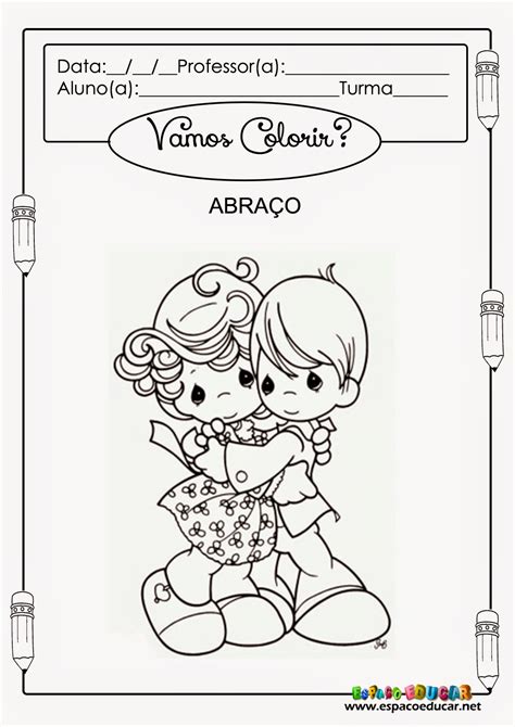 Desenhos De Amizade Para Colorir Pintar Imprimir EspaÇo PedagÓgico