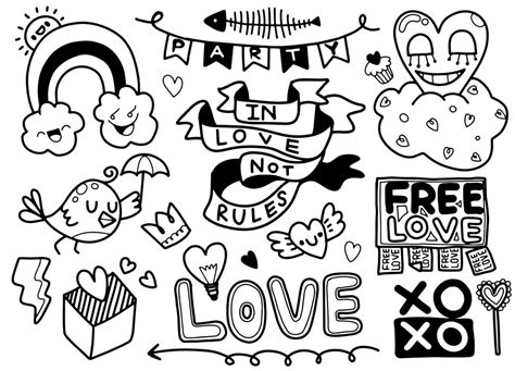 Love Doodles Background 19850750 Vector Art At Vecteezy