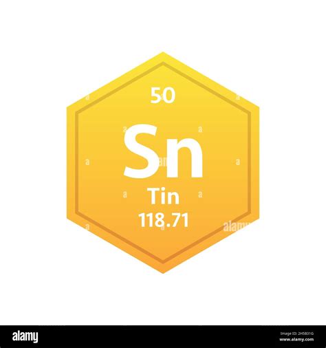 Tin Symbol Chemical Element Of The Periodic Table Vector Stock